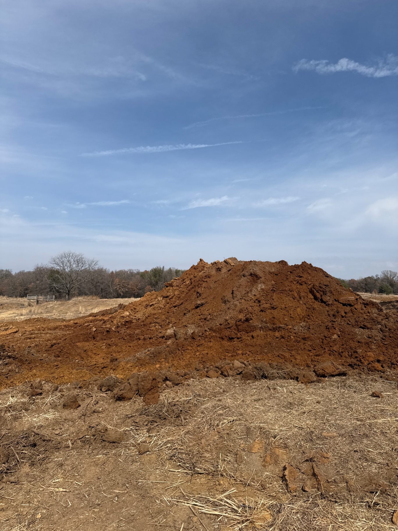 Fresh dirt moved during land work